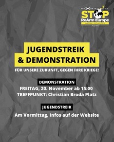 Jugendstreik & Demo: Für unsere Zukunft, gegen ihre Kriege